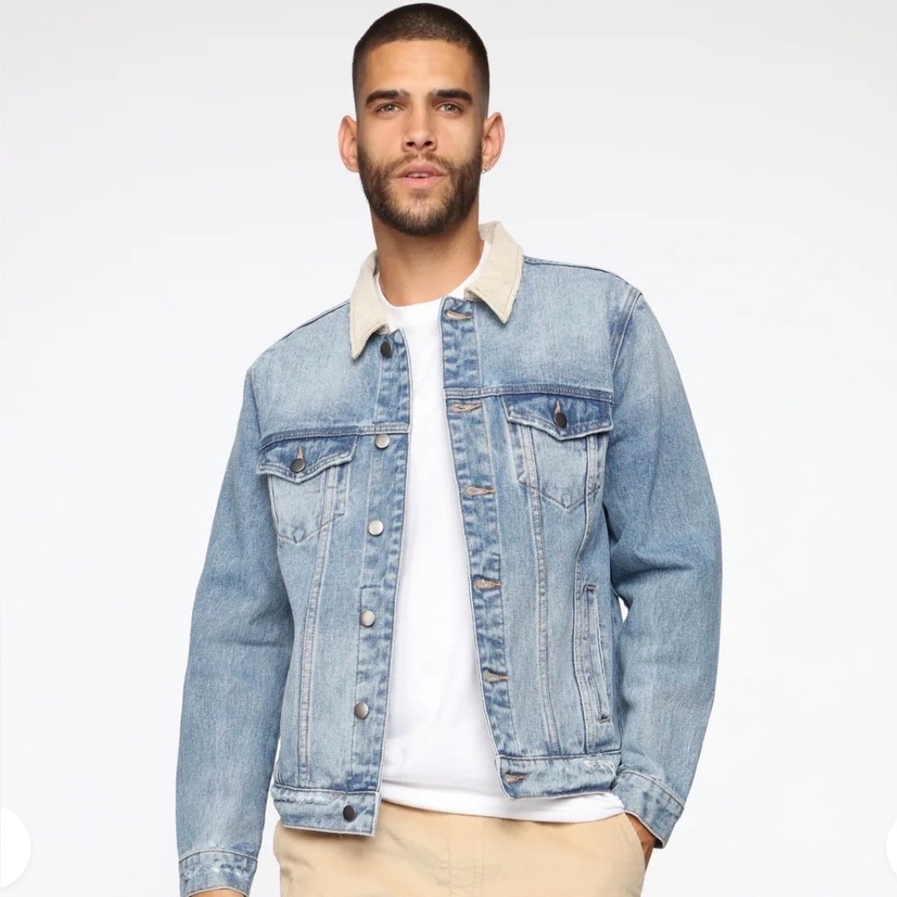 Fashion Nova Denim Jacket with Cream Collar